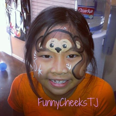 Monkey Facepainting, Monkey Makeup, Monkey Face Paint, Paint Monkey, Caleb And Sophia, Easy Face Painting Designs, Fairy Face Paint, Animal Face Paintings, Monkey Face