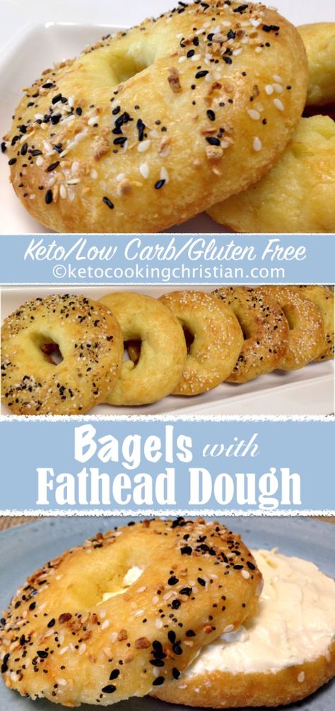 Low Carb Pancake Recipe, Low Carb Bagels, Fathead Dough, Desayuno Keto, Gluten Free Bagels, Keto Bagels, Desserts Keto, Lowest Carb Bread Recipe, Postre Keto