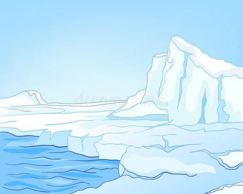 Cartoon Nature Landscape Arctic. Isolated on White Background , #sponsored, #Landscape, #Nature, #Cartoon, #Arctic, #Background #ad Cartoon Nature, Ocean Drawing, Arctic Landscape, Winter Background, Background Drawing, Winter Animals, Plant Drawing, Cartoon Background, Landscape Drawings