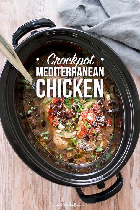 Mediterranean Recipes Healthy, Recipes Mediterranean, Mediterranean Diet Recipes Dinners, Easy Mediterranean Diet Recipes, Mediterranean Chicken, Crockpot Dishes, Crockpot Recipes Slow Cooker, Healthy Crockpot Recipes, Mediterranean Diet Recipes