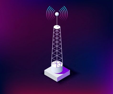 Communication wireless tower network | Premium Vector #Freepik #vector #network #internet #wifi #connection Telecommunications Design, Communication Tower, Communication Illustration, Electric Scooter Design, Dream Relationship, Computer Equipment, Internet Network, Vector Art Design, Architecture Background