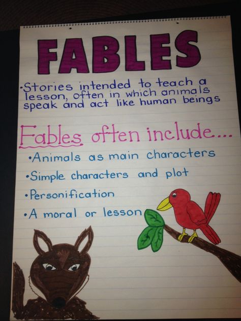 Fables Anchor Chart...cute and easy to make! Tall Tale Anchor Chart, Fables Anchor Chart, Ela Anchor Charts, Traditional Literature, Classroom Anchor Charts, Reading Charts, Reading Anchor Charts, Third Grade Reading, 3rd Grade Reading