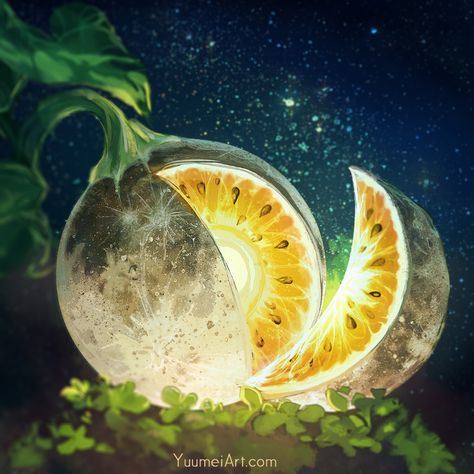 ArtStation - Moon Melon Witch Inspiration, Magic Plants, Fantasy Plants, Yuumei Art, Desain Pantry, 귀여운 음식 그림, Food Illustration Art, Food Fantasy, Fantasy Props