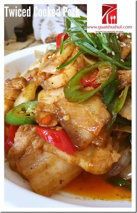 Chinese Pork Recipes, Szechuan Recipes, Twice Cooked Pork, Pork Belly Slices, Cantonese Food, Meat Dish, Chinese Vegetables, Chinese Cooking Wine, Asian Pork