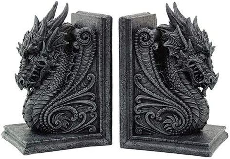 Amazon.com: Gothic Dragon Bookends Midieval Book Ends Evil Medieval 8266 : Home & Kitchen Styl Goth, Unique Bookends, Gothic Dragon, Medieval Dragon, Gothic Castle, Mythical Dragons, Decorative Bookends, Dragon Decor, Dragons Gift