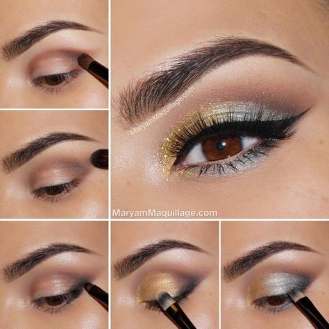 Silver And Gold Eye Makeup Pictures, Photos, and Images for Facebook, Tumblr, Pinterest, and Twitter Silver Eyeshadow Looks, Glitter Makeup Tutorial, Silver Eye Makeup, Eye Makeup Images, Gold Makeup Looks, Silver Eyeshadow, Makeup Pictorial, Gold Eye Makeup, Eye Makeup Pictures