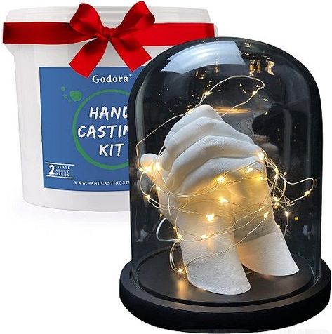 Hand Casting Kit with LED Lights Glass Dome (Meaningful Valentines Day gifts for him) Meaningful Valentines Day Gifts For Him, Romantic Gifts For Boyfriend, Baby Cast, Hand Casting, Surprise For Him, Best Boyfriend Gifts, Casting Kit, Diy Bows, Valentines Day Gifts