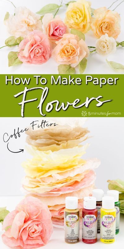 How to make paper flowers from coffee filters and acrylic paint. #ad #paperflowers #diyflowers Eurovision Costume, Unusual Crafts, Coffee Filter Flowers Diy, Paper Dahlia, Make Paper Flowers, Coffee Filter Crafts, Coffee Filter Flowers, Flowers Paper, How To Make Paper Flowers