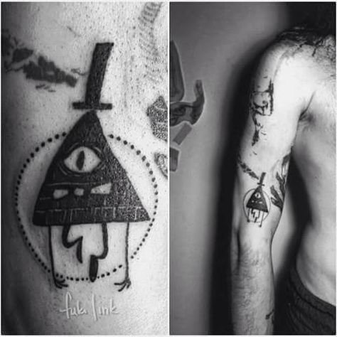 Gravity Falls Cypher Tattoo, Upper Body Tattoo, Dipper Tattoo, Bill Tattoo, Bill Cypher, Autumn Tattoo, Body Tattoo, Fall Scrapbook, E Tattoo