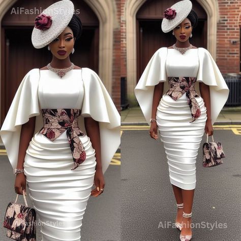 Dress To Wear To A Wedding, How To Style A White Dress, Stylish Designer Dresses, African Prom Dresses Ankara, All White Outfits, Stylish Gowns, Designed Dresses, Simple Dress Styles, Modest Dresses Fashion