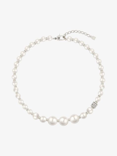 Pearl necklace in metal with crystals | Givenchy US | Givenchy Givenchy Necklace, Natural Kibbe, Flamboyant Natural, Givenchy Women, Brand Jewelry, Product Label, Women Accessories Jewelry, Jewelry Branding, Chain Lengths