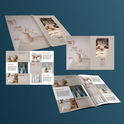 Brochure design for Ceramic Artist by pier.alessi-461932 - Designhill Brochure Design Ideas, Cd Cover Design, Graphic Design Ideas, Facebook Cover Design, Header Design, Leaflet Design, Digital Business Card, Letterhead Design, Newsletter Design