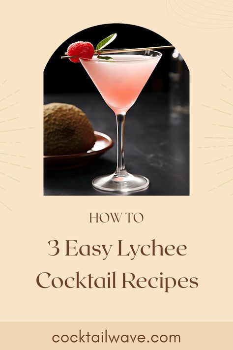 Discover how to mix up 3 refreshing lychee cocktails in no time! From the delightful Lychee Martini that melds sweet and floral notes to the invigorating Lychee Soju and the exotic China Martini, these recipes are perfect for your next gathering or a chill evening at home. Each cocktail brings a special twist to bar favorites with the unique flavor of lychee fruit Lychee Lavender Cocktail, Lychee Juice Cocktail, Lychee Cocktail Recipe, Lychee Martini Recipe Easy, Martini Lychee, Lychee Sangria, Lychee Martini Recipe, Martini Recipes Easy, Lychee Cocktail