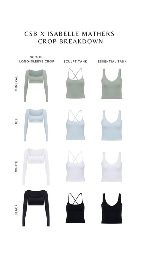 Yoga wear; yoga tops; pastel yoga tops; cropshop boutique aesthetic Isabelle Mathers Csb, Csb Activewear, Apparel Photoshoot, Aesthetic Athleisure, Activewear Business, Isabelle Mathers, Pilates Outfit, Brand Deals, Gym Fits