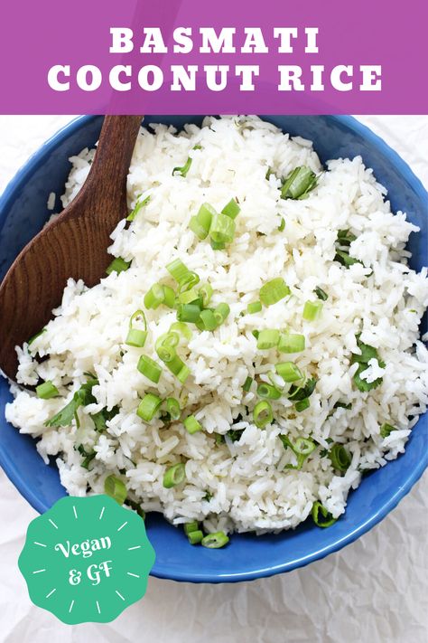 Basmati Coconut Rice, Coconut Basmati Rice, Rice Recipes Side, Basmati Rice Recipes, Coconut Rice Recipe, Rice Side Dish Recipes, Dinner Recipes Healthy Family, Dairy Free Recipes Dinner, Vegan Rice