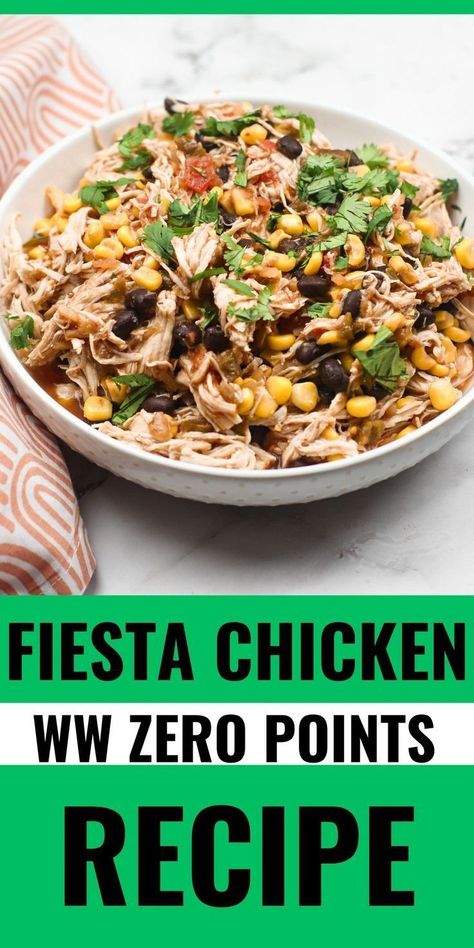 Weight Watchers fiesta chicken is a tasty Mexican lunch or dinner everyone will love. This flavorful fiesta chicken can be made into a simple salad, enchilada, taco, or any other Mexican meal. Easy fiesta chicken with zero WW points is perfect for any occasion. Try this simple recipe today! Mexican Lunch, Weight Watchers Food Points, Weight Watchers Meals Dinner, Weight Watchers Lunches, Fiesta Chicken, Weight Watchers Recipes Desserts, Weight Watchers Chicken, Simple Salad, Weight Watcher Dinners