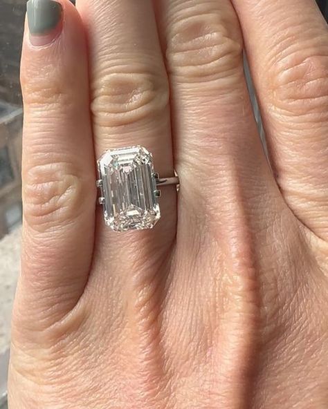 Diamond Engagement Ring, Eternity Band, Custom on Instagram: "UNDER $100k for this MASSIVE 7.5 carat L VVS2 GIA certified emerald cut that’s OVER 14mm long and faces up INSANELY white🤩😍🤩😱! Message to purchase!" 5 Carat Emerald Engagement Ring, Emerald Engagement, Emerald Engagement Ring, Eternity Band, Eternity Bands, Diamond Engagement Ring, Emerald Cut, Diamond Engagement, Diamond Engagement Rings