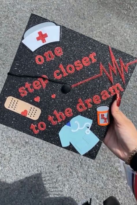 20 Nursing Graduation Caps That Will Inspire You - Its Claudia G Nursing High School Graduation Cap, Graduation Cap Designs Kinesiology, Graduation Nursing Cap Designs, Next Stop Nursing School Graduation Cap, Cna Cap Ideas, Cap Ideas For Graduation Nursing, Cap Decoration Graduation Nurse, High School Graduation Cap Designs Nursing, Future Nurse Graduation Cap High School