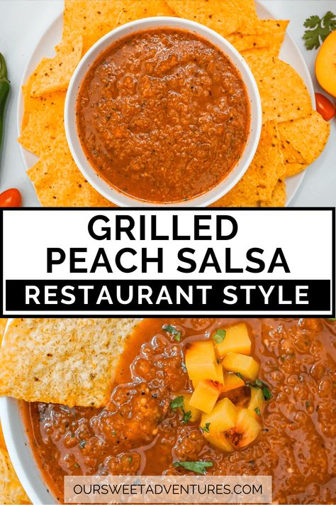 Fall Salsa Recipes, Unique Salsa Recipes, Taco Truck Salsa, Sweet Salsa Recipe, Homemade Peach Salsa, Peach Salsa Recipe, Salsa Homemade, Alfredo Fettuccine, Homemade Grill