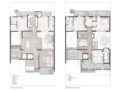 House of Courts / DADA & Partners | ArchDaily Konkan House, Bungalow Layout, Residence Plan, Residential Plan, Duplex Villa, Courtyard Houses, Floor Planning, Duplex Floor Plans, Small Bungalow