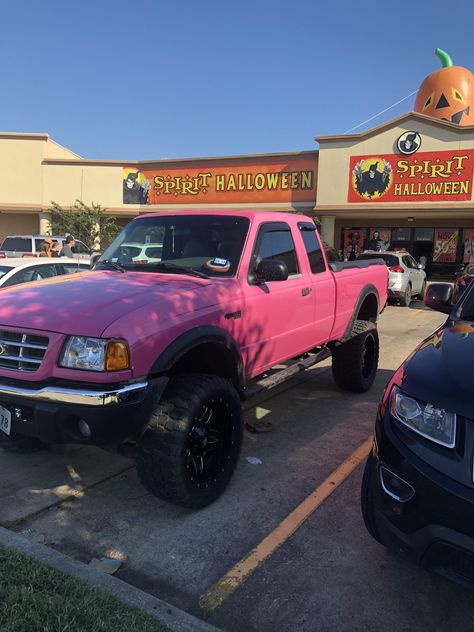 Hot Pink Truck, Pretty Trucks, Purple Truck, Truck Aesthetic, Girl Truck, Ranger Truck, Pink Truck, Money Girl, Truck Paint