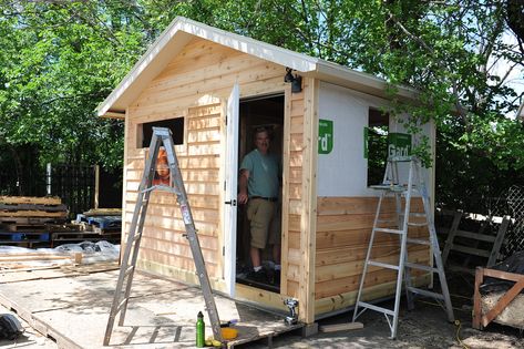 Build Your Own Sauna, Sauna Build, Sauna Outdoor, Diy Sauna, Building A Sauna, Climbing A Mountain, Wood Burning Heaters, Sauna Diy, Sauna House