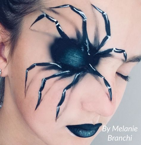 Spider Face Makeup, Halloween Spider Makeup, Halloween Makeup Diy Easy, Spider Makeup, Halloween Makeup Witch, Circus Makeup, Vampire Bride, Creepy Halloween Makeup, Halloween Makeup Diy