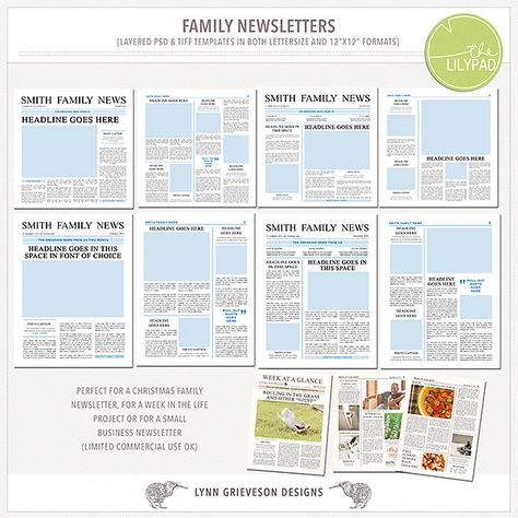 Family Newsletter Templates Family Newsletter Template Free, Family Newsletter Ideas, Scrapbook Magazine, Family Newsletter, Layout Artist, Yearbook Inspiration, Writing Club, Newsletter Examples, Printable Letter Templates