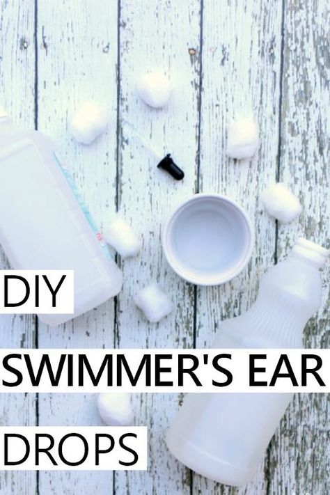 easy DIY homemade swimmer's ear drops Water In Ear Remedy, Swimmers Ear Home Remedy, Water In Ear, Swimmers Ear Drops, Ear Pain Remedies, Swimmers Ear Remedy, Swim Ear, Swimmers Ear, Ear Ache