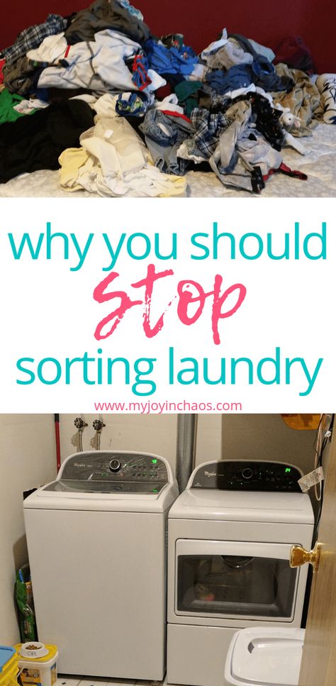 Is sorting laundry necessary? Not in our family! We discovered how to do laundry in a much easier way, how to wash our colors, darks, and lights together, and how to prevent stains and colors bleeding. Find out how to save time in the laundry room! Sorting Laundry, Utility Room Organization, Laundry Sorting, Saving Money Diy, Delete Pin, My Joy, Organized Mom, Real Moms, Home Management