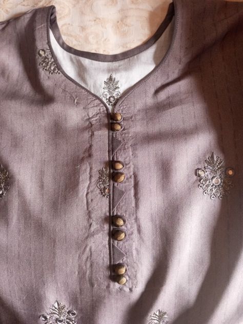 Neck design gala#button Pakistani Gala Design, Gala Design, Kurta Neck Design, Neck Designs, Piping, Quick Saves, Design