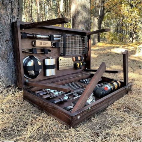 Horseback Camping, Wv Wedding, Camping Utensils, Chuck Box, Cooking Kit, Bbq Skewers, Portable Bbq, Skewers Grill, Camping Kit