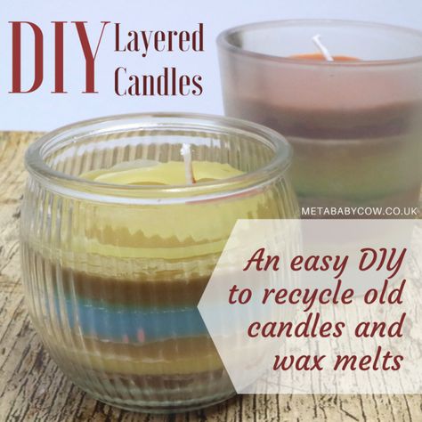 Reuse Candle Wax, Homemade Candle Wax, Leftover Candle, Recycle Candles, Layered Candles, Handmade Candles Diy, Diy Wax Melts, Diy Wax, Old Candles