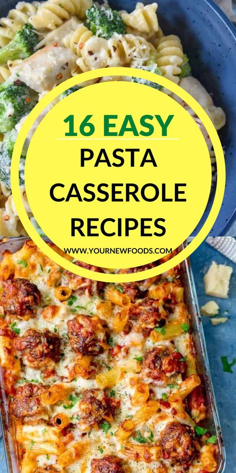 Your New Foods, 16 Easy Pasta Casserole Recipes. The best selection of pasta casserole recipes for dinner, with easy casserole recipes. These must-try casserole dishes have you covered. Easy Meals Casserole Dinners, Cheap Easy Dinners For Family Oven Baked, Easy Casserole For Two, Pasta For 30 People, Casseroles With Noodles, Casseroles For Elderly, Quick And Easy Casseroles For Dinner, Small Casserole Dish Recipes, Easy Italian Casserole Recipes