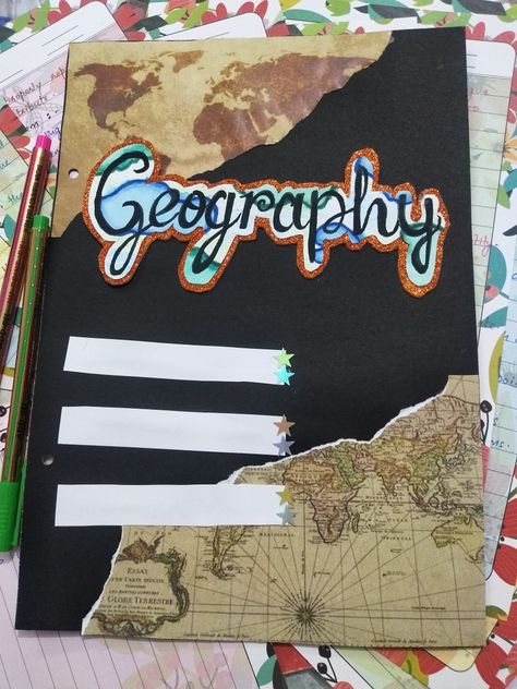 Practical Copy Cover Design, Geography Portfolio Cover Page, Geography Astethic, Geography Aesthetic Cover Page, Geography Practical File Cover, Geography Project Cover Page Ideas Aesthetic, Geography Project File Cover Ideas, Geography Project Cover Page Ideas School, Geography Aesthetic Cover