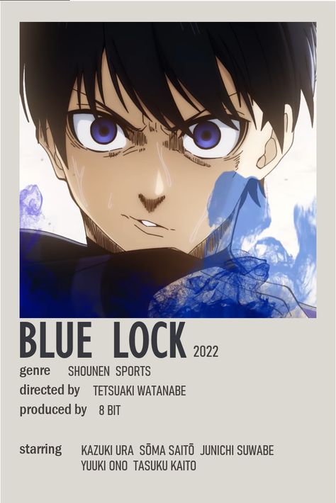 minimalist poster Blue Lock Poster, List Of Drawing Ideas, Drawing Ideas Anime, Anime Watchlist, Minimalistic Posters, Blue Lock Anime, Anime Prints, Anime Minimalist Poster, Anime Suggestions