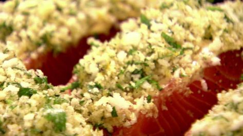 Panko-Crusted Salmon Recipe | Ina Garten | Food Network Salmon Panko, Panko Crusted Salmon, Crusted Salmon Recipes, Pollock Fish Recipes, Asian Fish Recipes, Mediterranean Fish Recipe, Tilapia Fish Recipes, Paleo Fish Recipes, Whole30 Fish Recipes