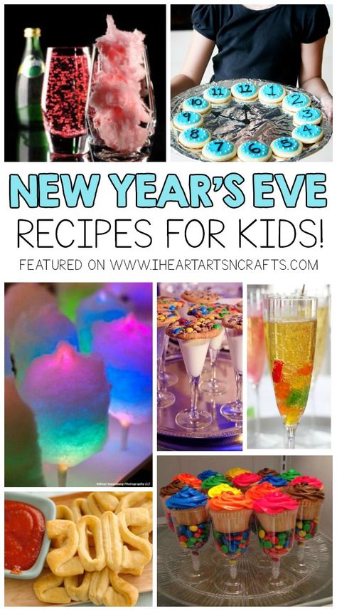 Sweet and creative food will be a hit at a New Year’s Eve Party with kids. Here are some fun ideas you might enjoy! This post contains affiliate links. Please see my disclosure policy. Cotton Candy Magic Mocktail – Fill a glass with pink cotton candy and slowly pour Lime Perrier over top of it. (I … New Years Eve Recipes, New Years Eve Snacks, New Years With Kids, New Years Eve Menu, New Year's Snacks, New Years Eve Party Ideas Food, New Years Eve Dessert, New Years Eve Traditions, New Year's Eve Crafts