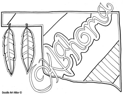 Oklahoma - ​﻿United States Coloring Pages - Classroom Doodles Oklahoma Flag, Quotes Doodles, Oklahoma Art, Oklahoma History, Flag Coloring Pages, State Symbols, Coloring Pages Inspirational, Free Printable Coloring, Free Printable Coloring Pages