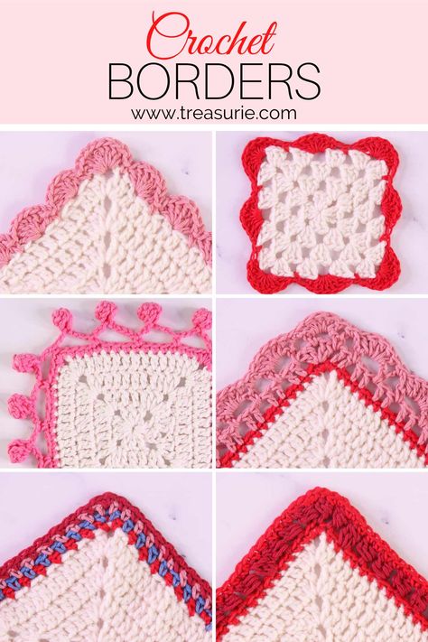 Crochet Boarders On Blankets, Crochet Blanket Edging Patterns, Crochet Baby Blanket Borders, Crochet Edging Patterns Free, Crochet Edging Tutorial, Blanket Edging, Crochet Flower Granny Square Pattern, Crochet Blanket Border, Crochet Edging Pattern