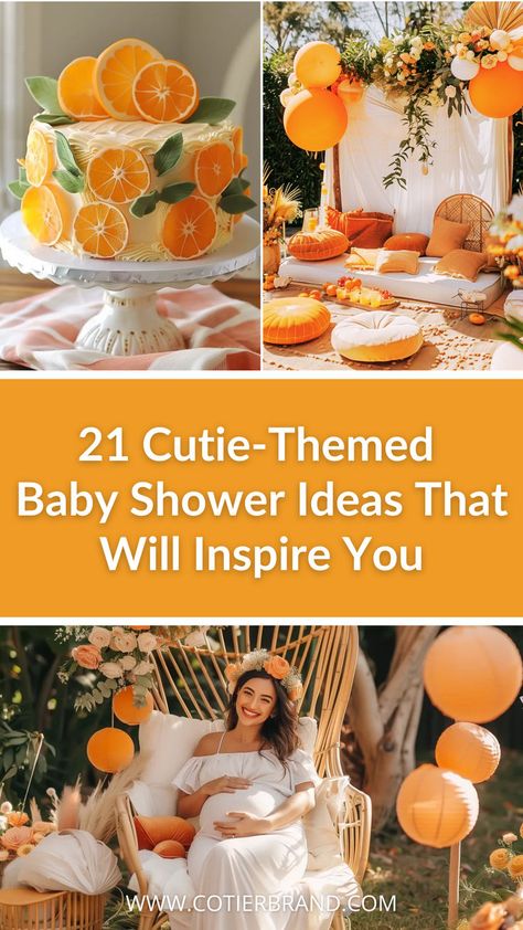 Summer baby shower ideas get a cute upgrade with our Cutie theme. Discover how this tiny fruit can inspire a big celebration. Summer Baby Shower Ideas, Cutie Theme, Baby Shower Fruit, Unique Baby Shower Themes, Streamer Backdrop, Baby Orange, Orange Baby Shower, Summer Baby Shower, Twins Baby Shower