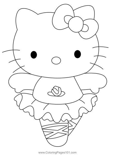 Hello Kitty Coloring Page for Kids - Free Hello Kitty Printable Coloring Pages Online for Kids - ColoringPages101.com | Coloring Pages for Kids Hello Kitty Line Art, Hello Kitty Coloring Pages, Baseball Coloring Pages, Hello Kitty Games, Kitty Coloring Pages, Kitty Ideas, Kitty Png, Character Outline, Angel Coloring Pages