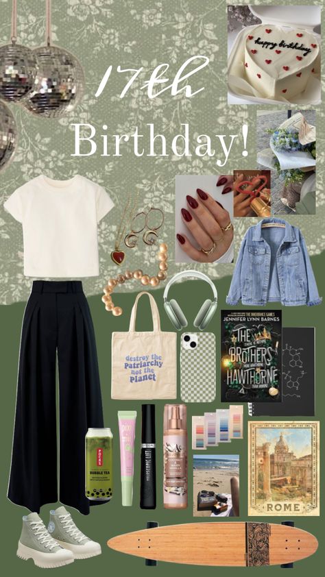 17th birthday outfit #17#birthday #vibes Birthday Outfit 17, 17th Birthday Outfit, 17 Th Birthday, 17th Birthday Aesthetic, 17 Birthday, Birthday Vibes, Happy 17th Birthday, Birthday Aesthetic, 17th Birthday