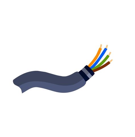 Internet cable. Flexible coaxial cord with copper core in colored braid. Electronic component of computer. Colored Braids, Electronics Components, Braids, Cable, Copper, Computer, Clip Art, Internet, Electronics