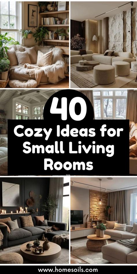 Transform your space with 40 cozy ideas for small living rooms that maximize comfort and style! Visit our site for clever tips to create a warm and inviting atmosphere in your home! Front Room Ideas Cosy, Small Cozy Living Room Ideas, Small Cozy Living Room, Ideas For Small Living Rooms, Living Room Design Layout, Cozy Living Room Ideas, Organic Living Room, Cozy Ideas, Cozy Living Room Design