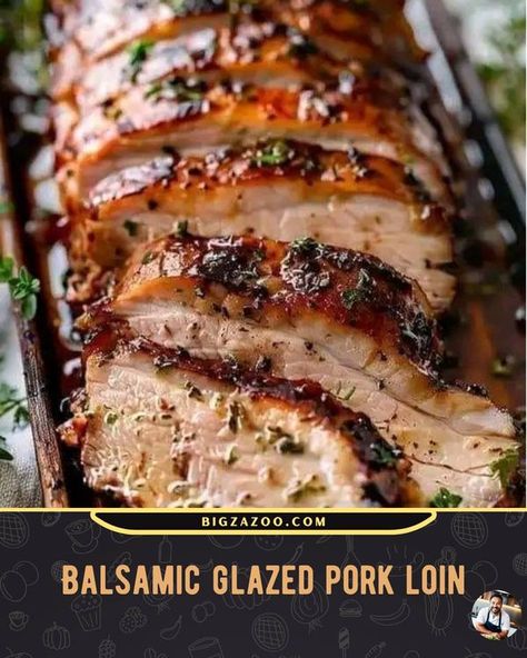 Balsamic Glazed Pork Loin, Crock Pot Pork Loin, Boneless Pork Loin Recipes, Pork Loin Recipes Oven, Pork Loin Crock Pot Recipes, Glazed Pork Loin, Baked Pork Loin, Slow Cooker Pork Loin, Crockpot Pork Loin