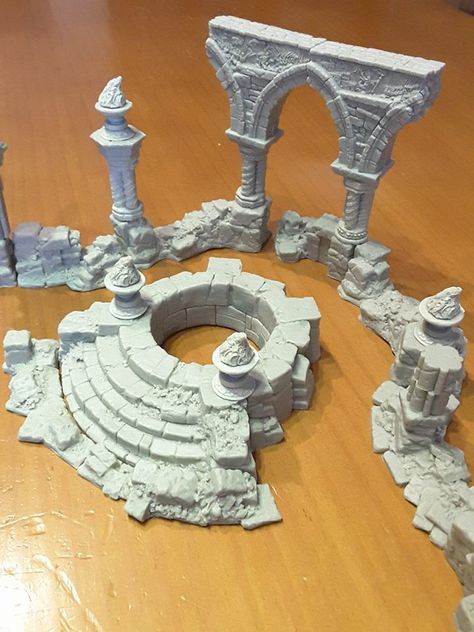 Escenorama Shows Off Some Stunning New Ancient Ruins Terrain Terrain Building, Miniature Buildings, Hirst Arts, Dnd Crafts, Warhammer Terrain, 40k Terrain, Game Terrain, Dnd Miniatures, Halloween Village