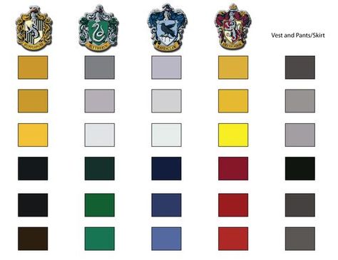 Harry Potter Color Palette, Harry Potter House Colors, Harry Potter Uniform, Hogwarts House Colors, Classe Harry Potter, Harry Potter Colors, Harry Potter Quilt, Hogwarts Uniform, Harry Potter Oc