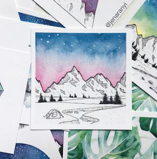 Cassie Stephens: In the Art Room: Jen Aranyi Inspired Landscapes Winter Art Lesson, School Art Projects, Middle School Art, Winter Art, Elementary Art, Art Club, Art Lesson, Teaching Art, School Art