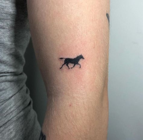 Running Horses Tattoo, Horse Tattoo Simple, Wild Horses Tattoo, Tiny Horse Tattoo, Fine Line Horse Tattoo, Horse Tattoo Ideas, Small Horse Tattoo, Horse Tattoos, Wild Tattoo